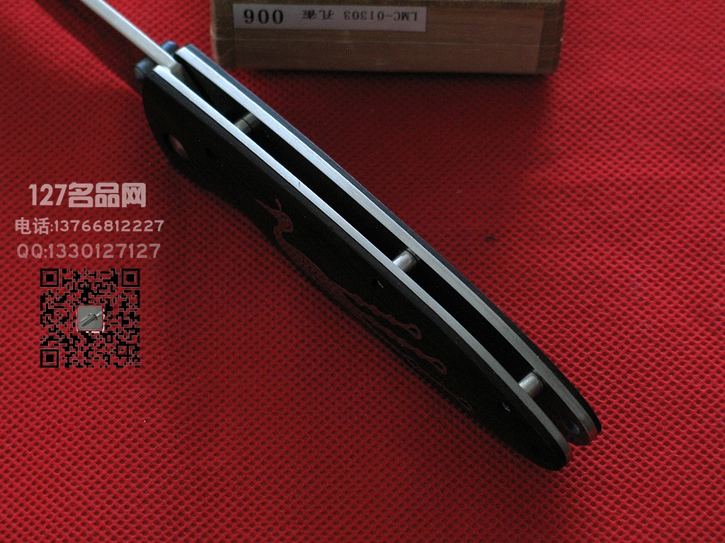 日本MCUSTA传世家徽LMC-1303孔雀限量版 檀木镶嵌孔雀柄折刀