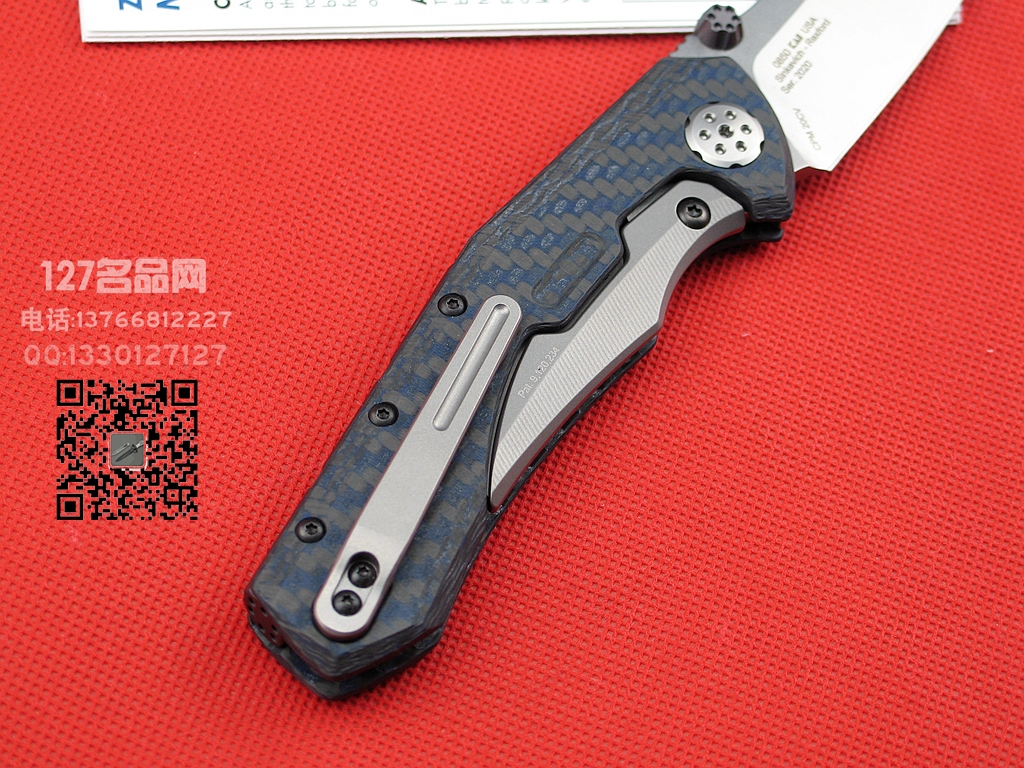 美国ZT零误差 0850BLUE CF碳纤维柄CPM 20CV钢战术刀