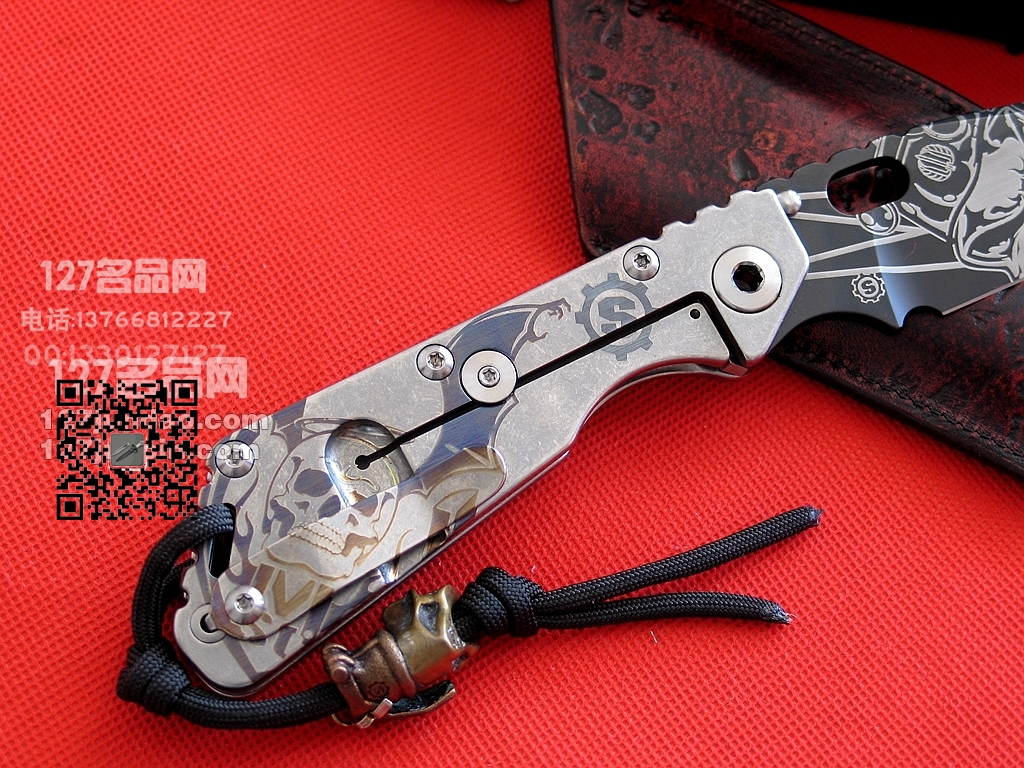 美国挺进者Strider SMF米克定制CTS 204P钢钛金属柄手工刀 军刀