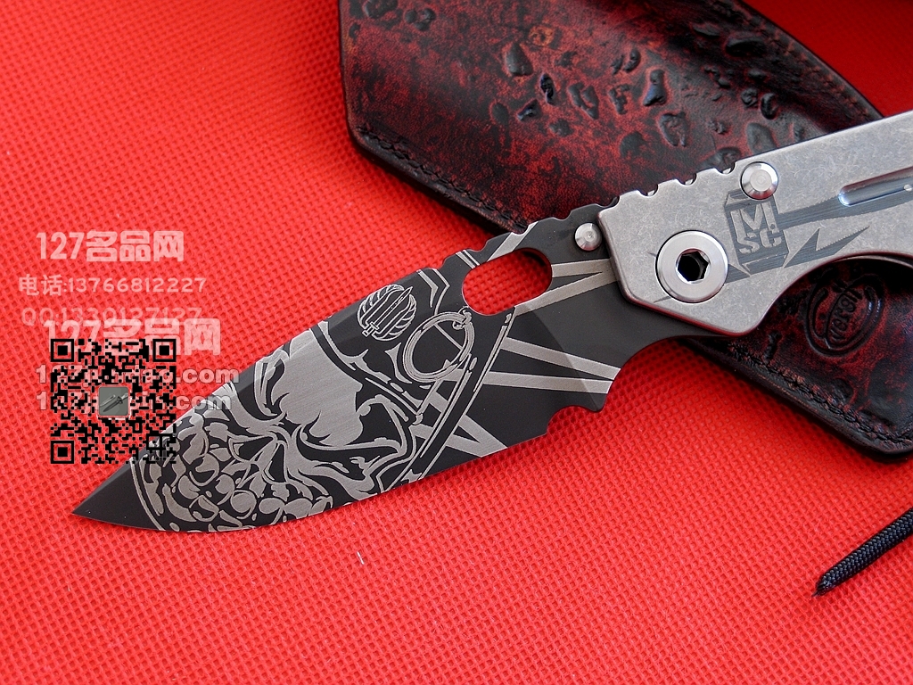 美国挺进者Strider SMF米克定制CTS 204P钢钛金属柄手工刀 军刀
