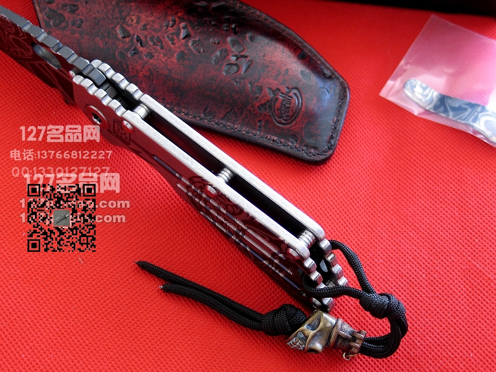 美国挺进者Strider SMF米克定制CTS 204P钢钛金属柄手工刀 军刀
