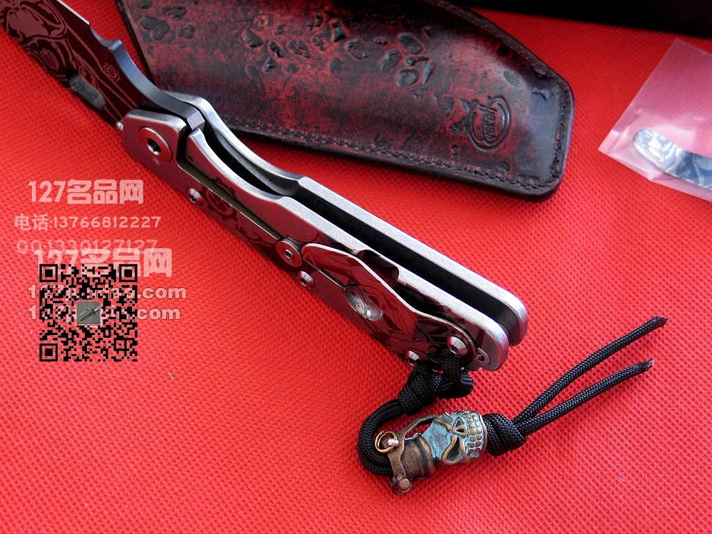 美国挺进者Strider SMF米克定制CTS 204P钢钛金属柄手工刀 军刀