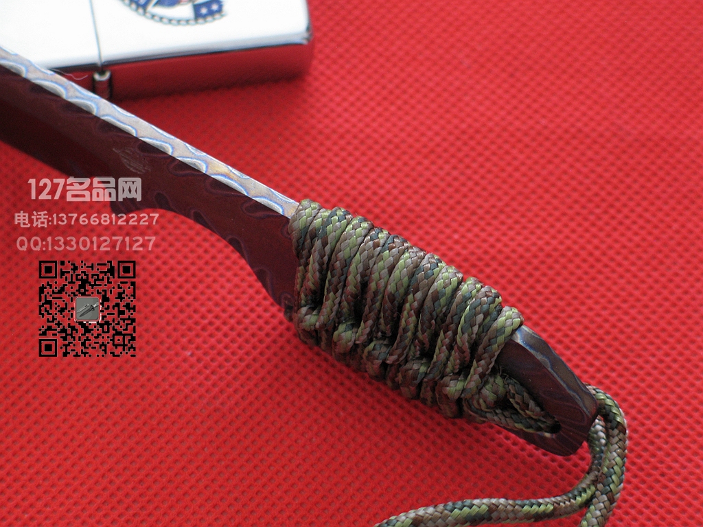 美国挺进者Strider WP全钛防磁缎烧刃小型战术刀 127名品