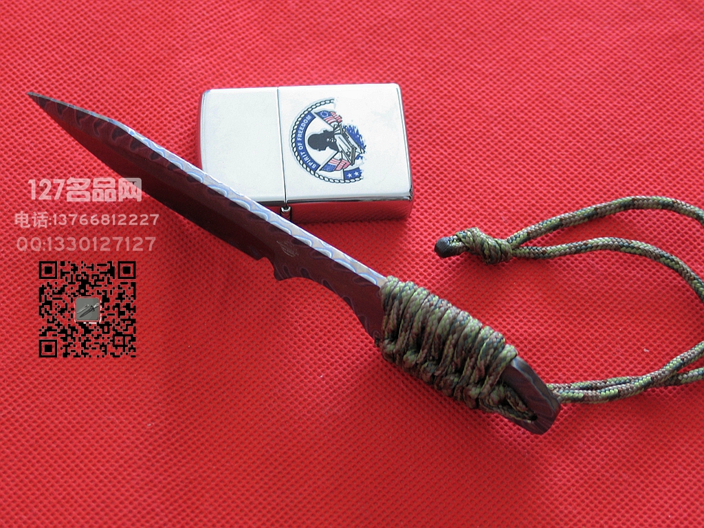 美国挺进者Strider WP全钛防磁缎烧刃小型战术刀 127名品