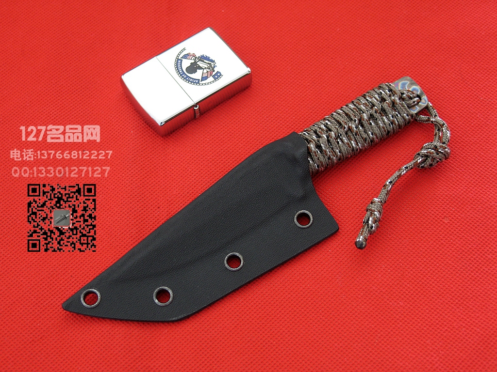 美国挺进者Strider WP全钛防磁缎烧面小型战术刀 127名品