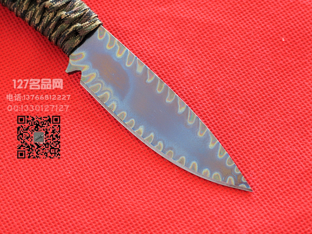 美国挺进者Strider WP全钛防磁缎烧刃小直战术刀 127名品