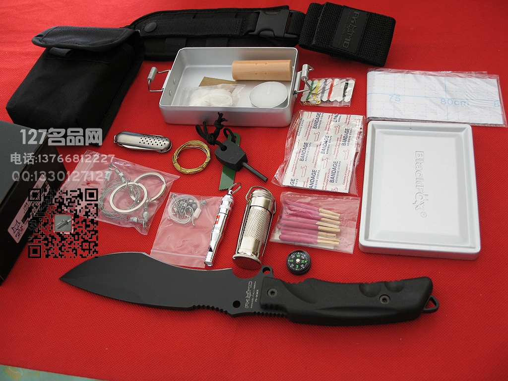 FOX Knives意大利狐狸 9CM06 蓝波 军用求生刀