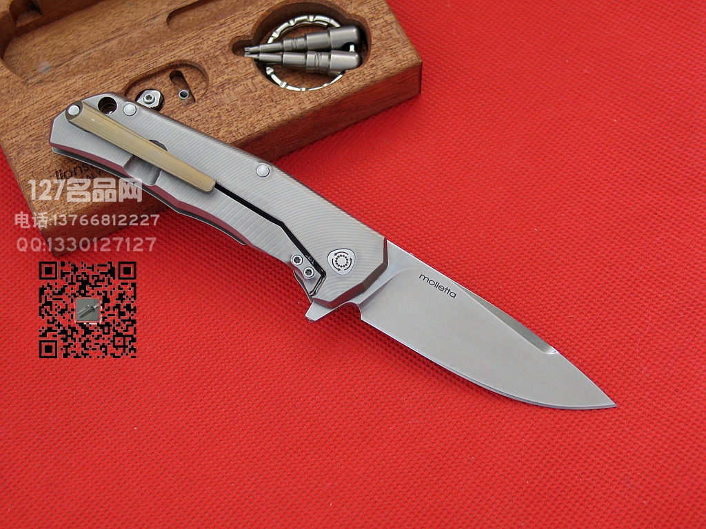 Lion steel意大利钢狮 TRE-BR M390超级钢钛柄