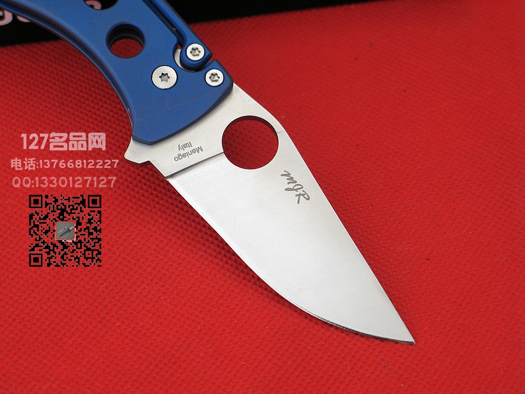 Spyderco 美国蜘蛛C192TIBLP N690钢 蓝色钛柄