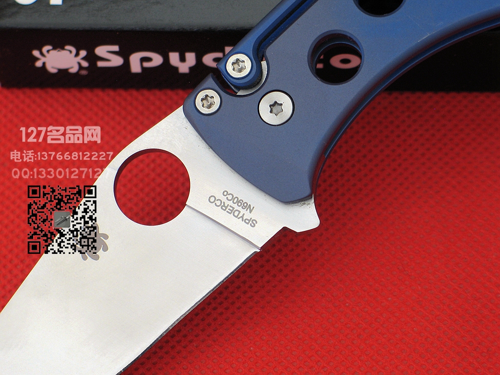 Spyderco 美国蜘蛛C192TIBLP N690钢 蓝色钛柄