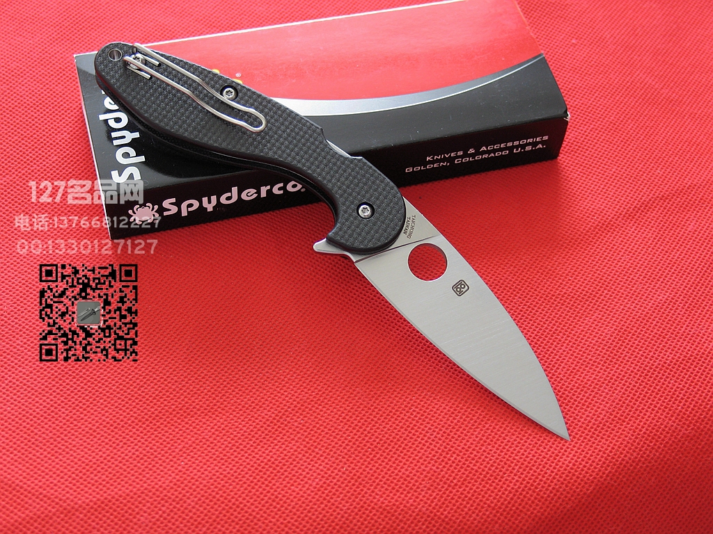 Spyderco美国蜘蛛c228CFP碳纤维S30V钢