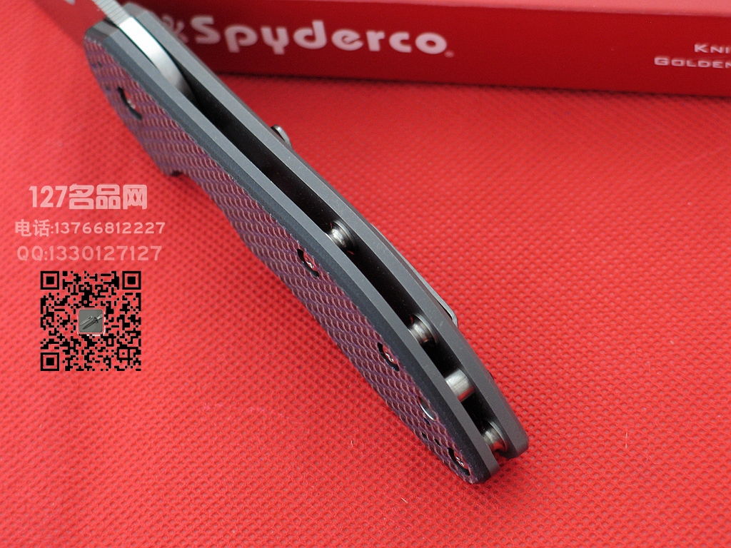 Spyderco蜘蛛 C172蓝色碳纤维 高性能折刀