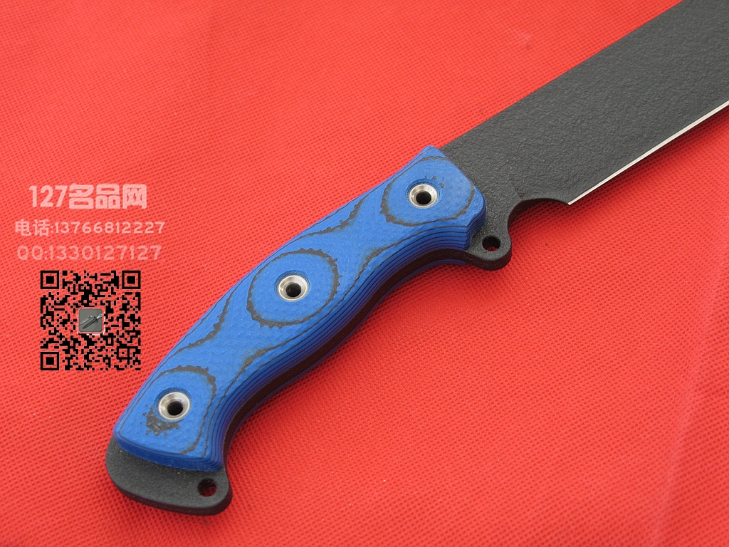 美国巴斯Busse SHE战斗刀 INFI篮色米卡塔柄 127名品网