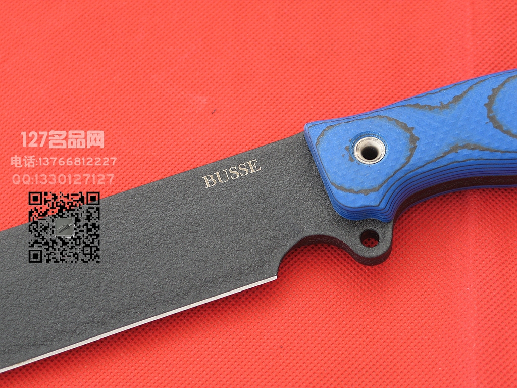 美国巴斯Busse SHE战斗刀 INFI篮色米卡塔柄 127名品网