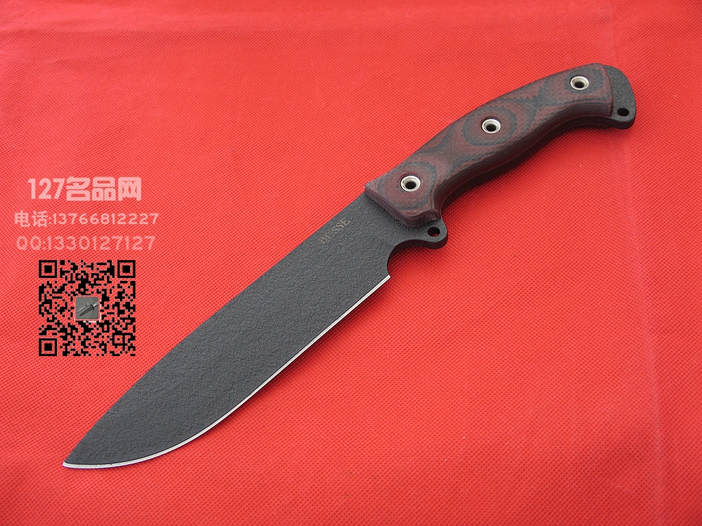美国巴斯Busse SHE战斗刀 INFI红色米卡塔柄 127名品网