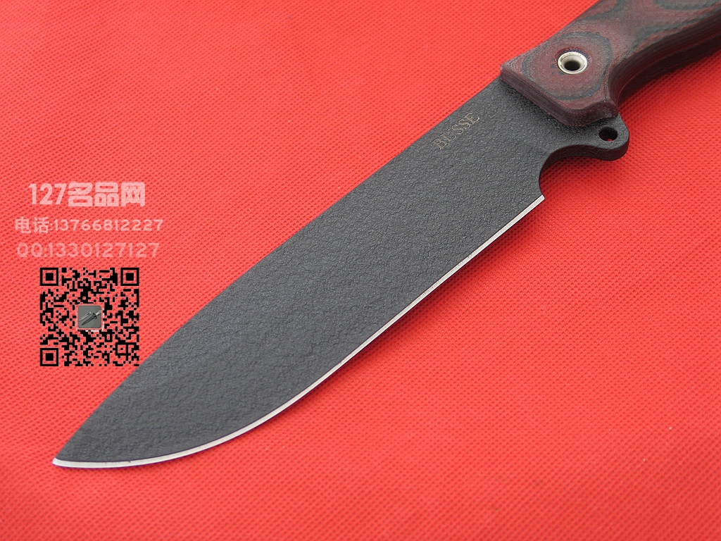 美国巴斯Busse SHE战斗刀 INFI红色米卡塔柄 127名品网