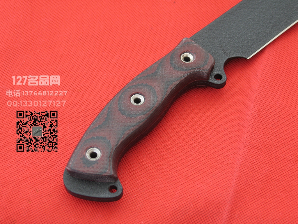 美国巴斯Busse SHE战斗刀 INFI红色米卡塔柄 127名品网