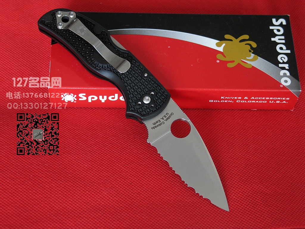 美国蜘蛛SPYDERCO C41SBK5全齿战术折刀 五代经典战术军刀