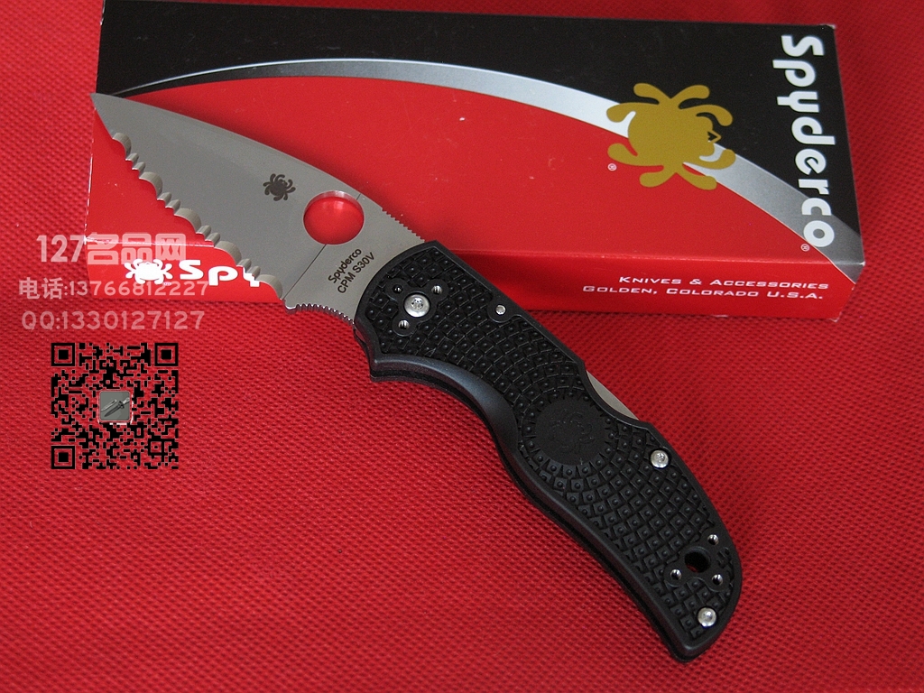 美国蜘蛛SPYDERCO C41SBK5全齿战术折刀 五代经典战术军刀
