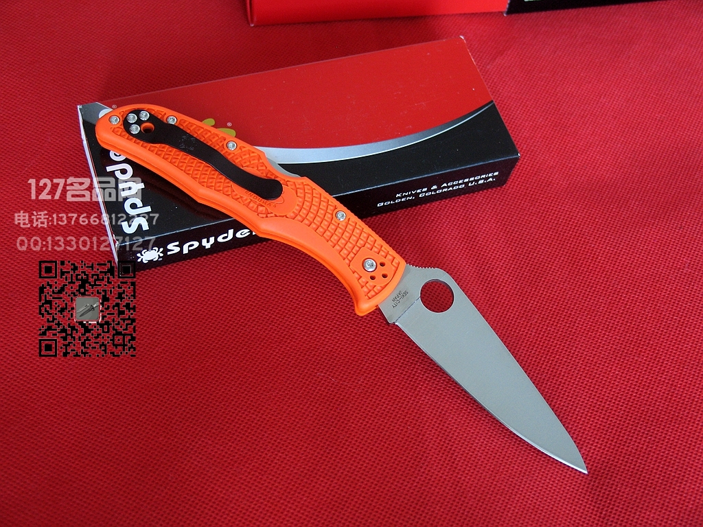 美国蜘蛛SPYDERCO C10FPOR颠峰战士橙色 127名刀网