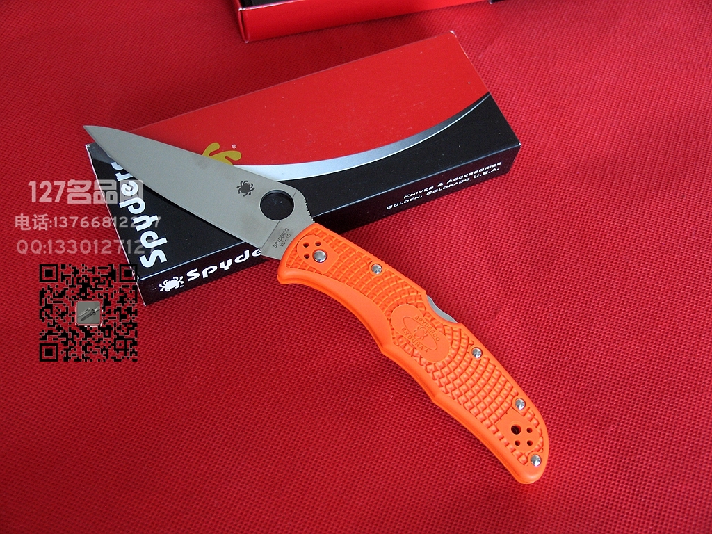 美国蜘蛛SPYDERCO C10FPOR颠峰战士橙色 127名刀网