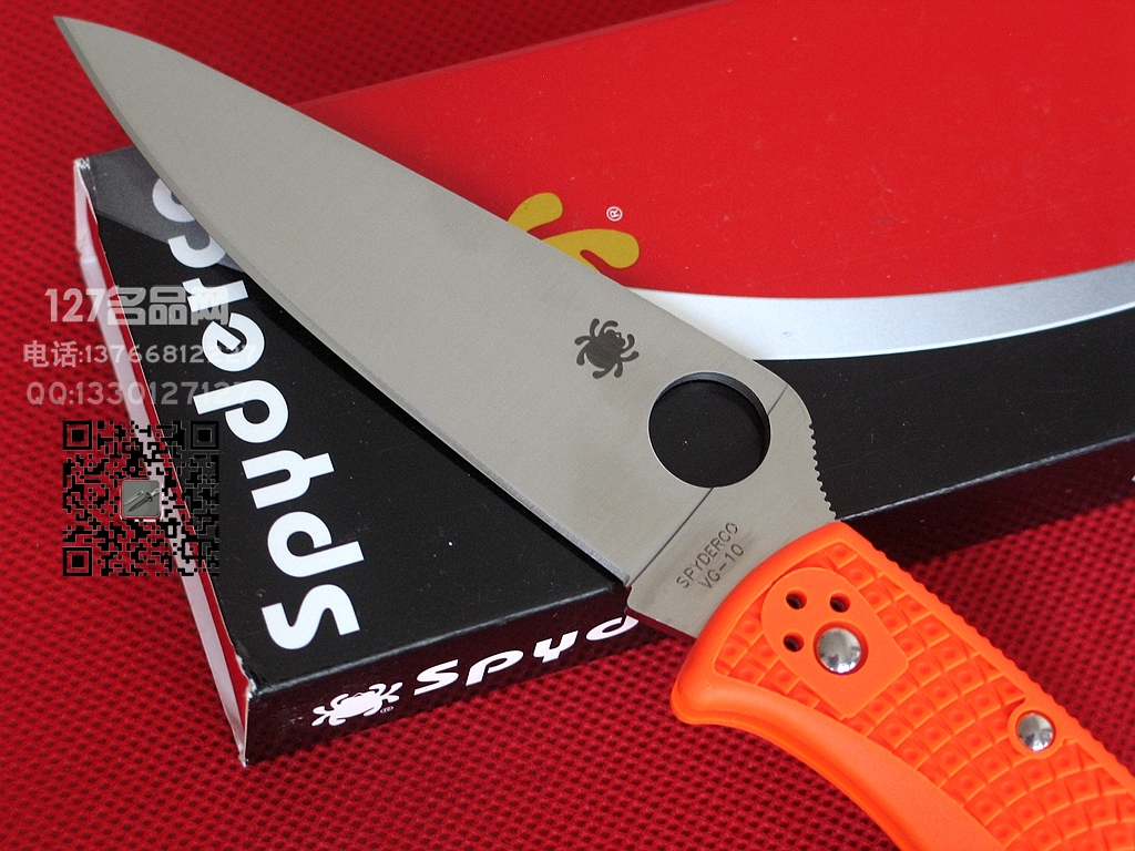 美国蜘蛛SPYDERCO C10FPOR颠峰战士橙色 127名刀网
