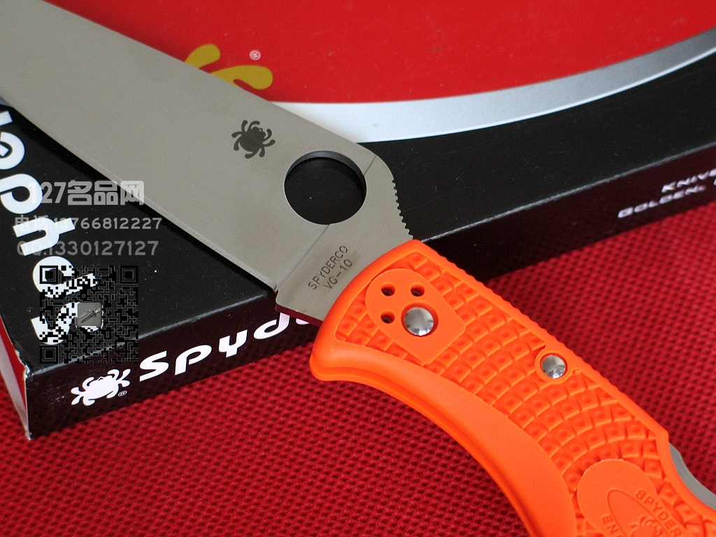 美国蜘蛛SPYDERCO C10FPOR颠峰战士橙色 127名刀网