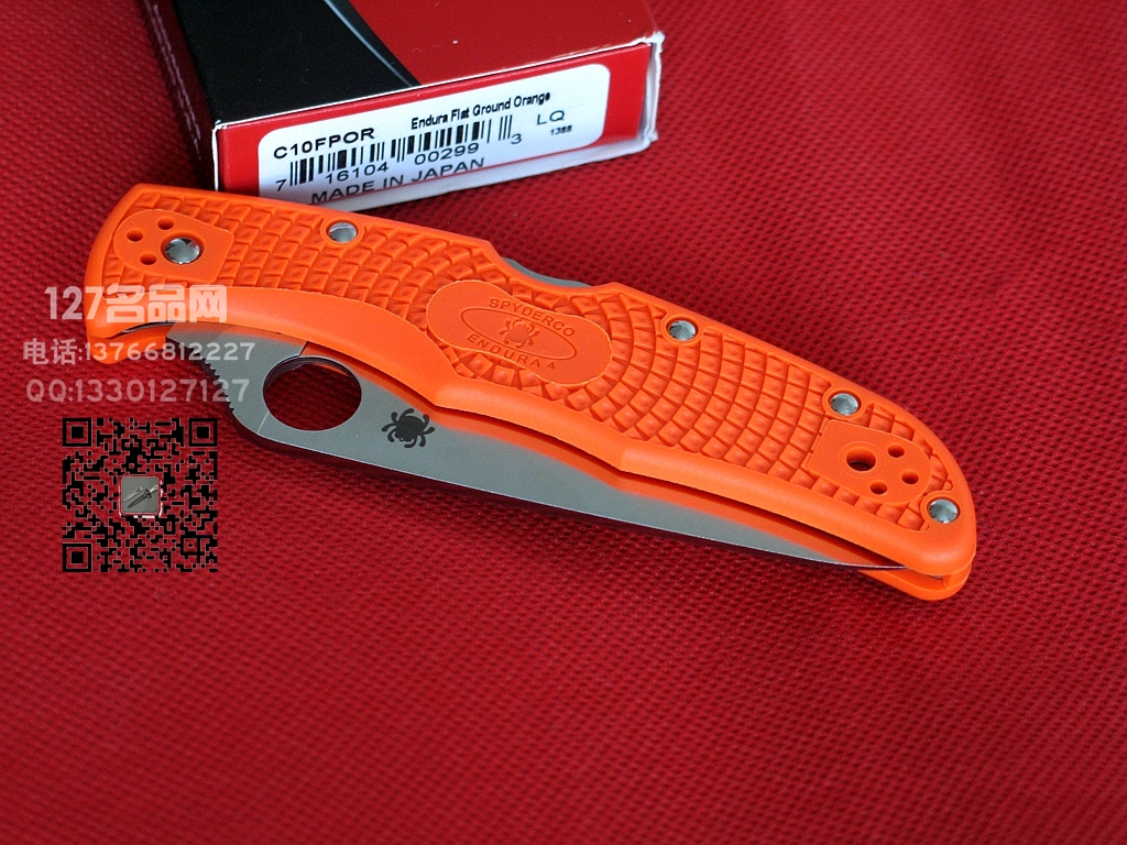 美国蜘蛛SPYDERCO C10FPOR颠峰战士橙色 127名刀网