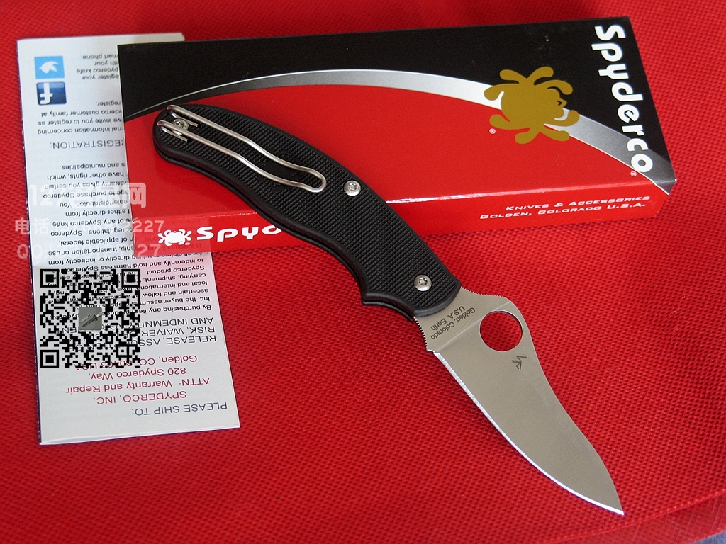 美国蜘蛛Spyderco  C94PBK3 英式折刀127名刀网