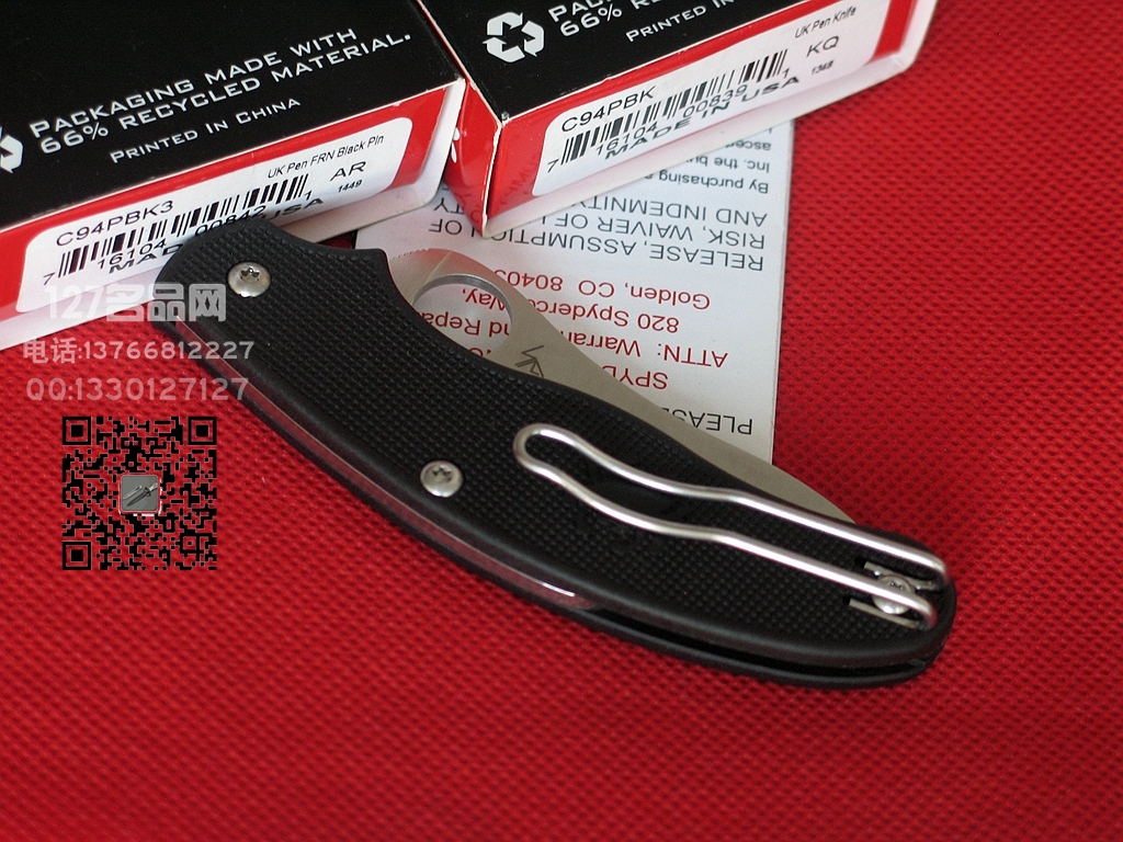 美国蜘蛛Spyderco  C94PBK3 英式折刀127名刀网