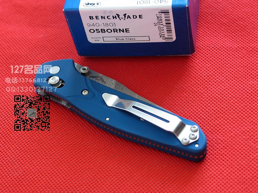 美国蝴蝶Benchmade940-1801大马士革钢限量珍藏版折刀