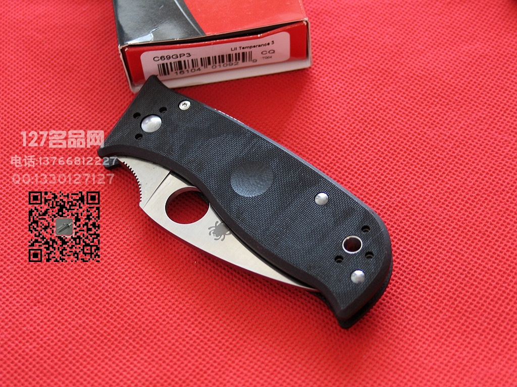 美国蜘蛛SPYDERCO C69GP3背衬锁折刀127名刀网