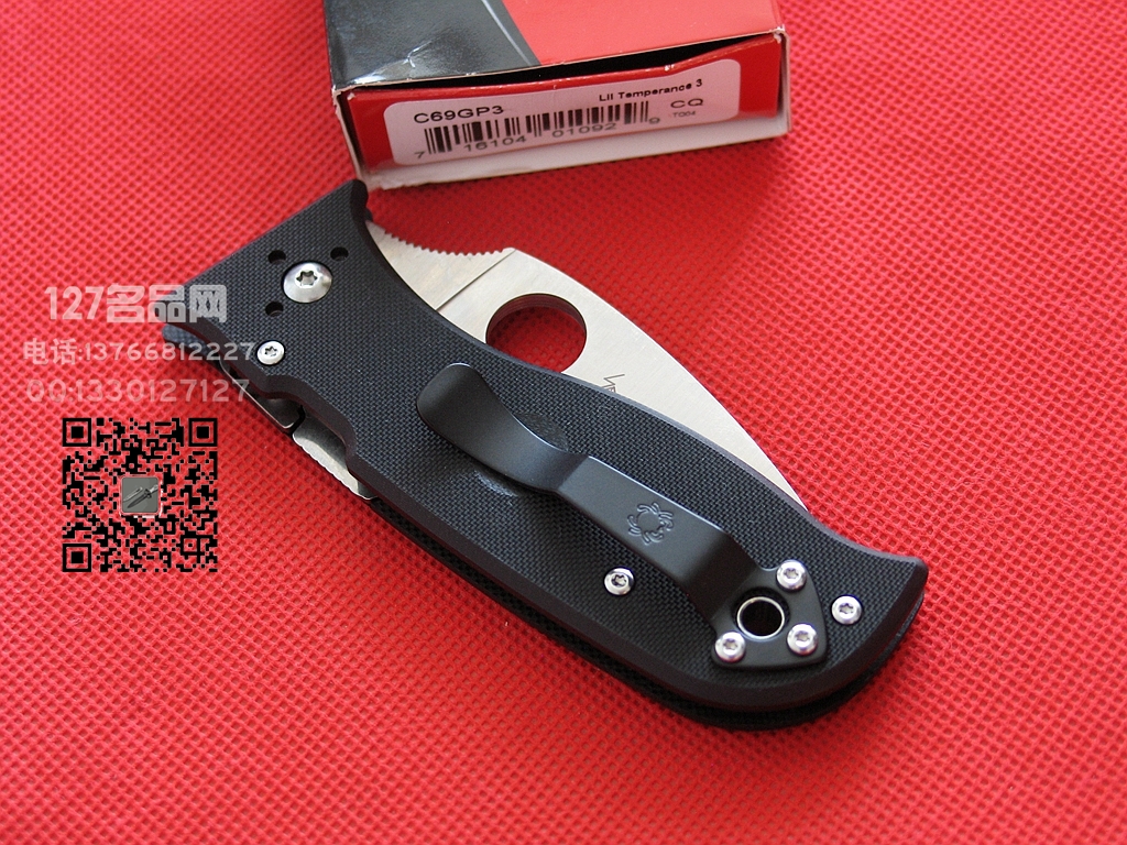 美国蜘蛛SPYDERCO C69GP3背衬锁折刀127名刀网