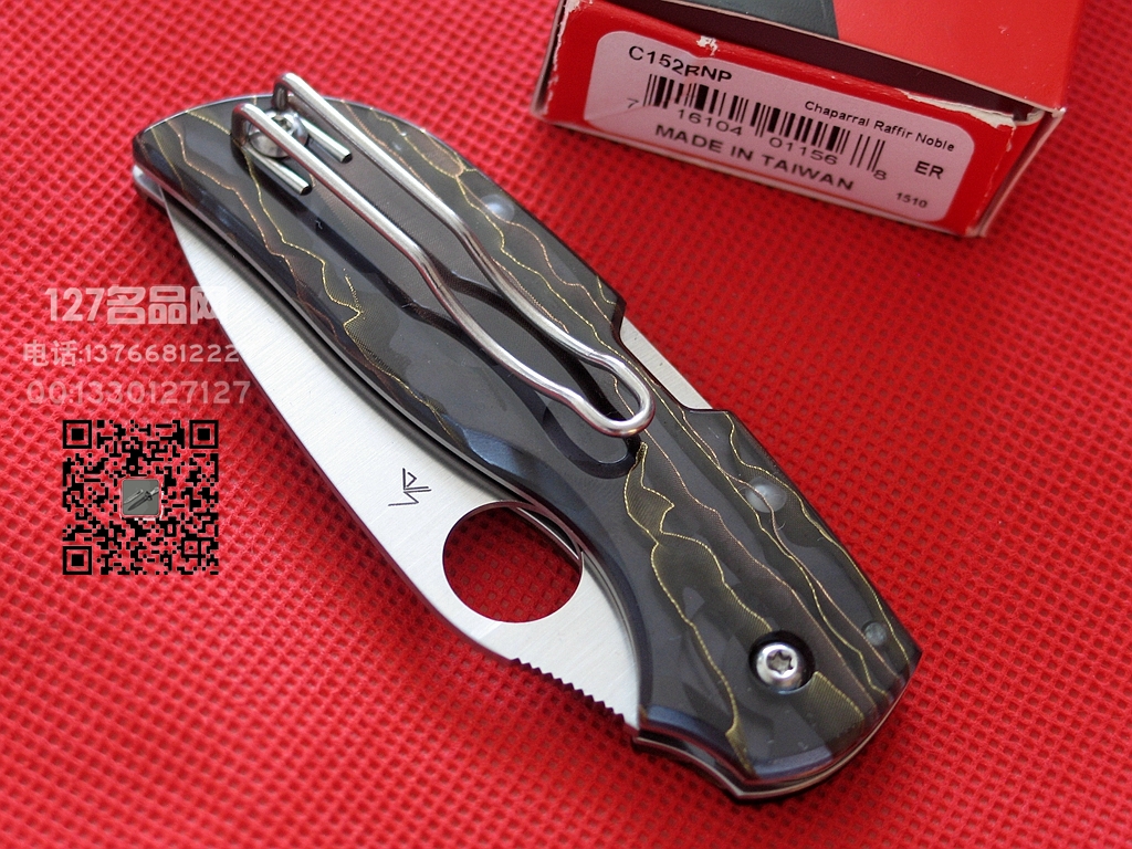 美国蜘蛛SPYDERCO C152RNP三维图案CTS XHP钢