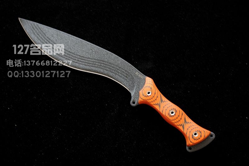 美国巴斯BUSSE  狗腿弯刀 G10南瓜配色 