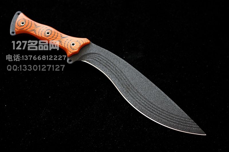 美国巴斯BUSSE  狗腿弯刀 G10南瓜配色 