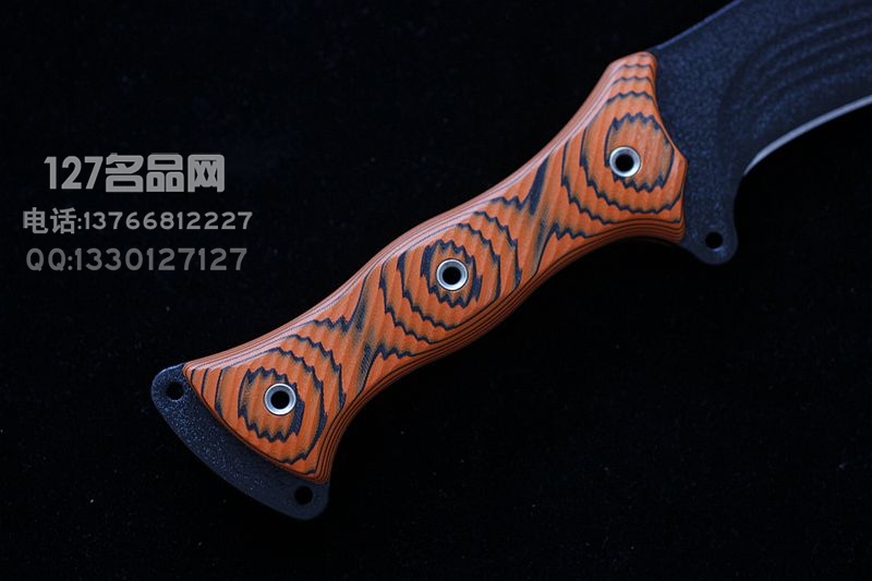 美国巴斯BUSSE  狗腿弯刀 G10南瓜配色 