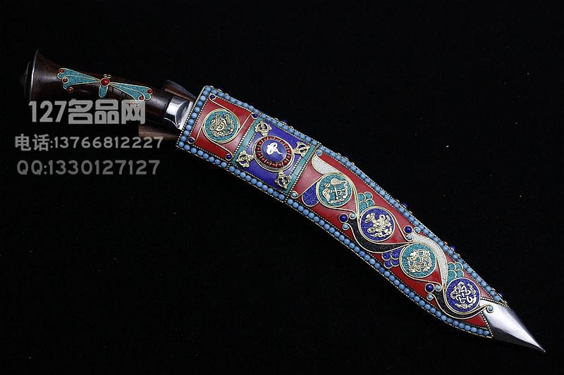 尼泊尔弯刀 多宝雕花版 超级海啸