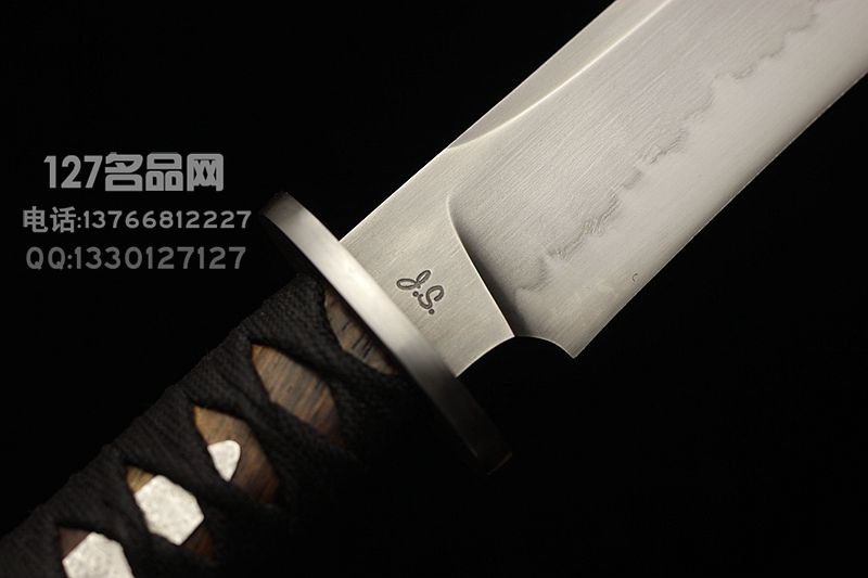 美国ABS刀匠协会 JS级刀匠 W2折叠锻打烧刃 日式直刀