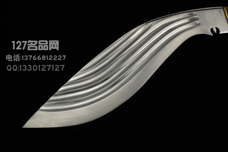 尼泊尔弯刀 传统手工狗腿 造型犀利大方 一体龙骨