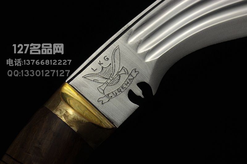 尼泊尔弯刀 传统手工狗腿 造型犀利大方 一体龙骨