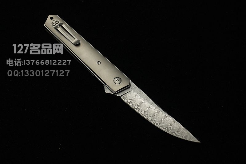 德国博克Boker Kwaiken 瑞粉大马士革快开折刀