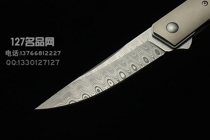 德国博克Boker Kwaiken 瑞粉大马士革快开折刀
