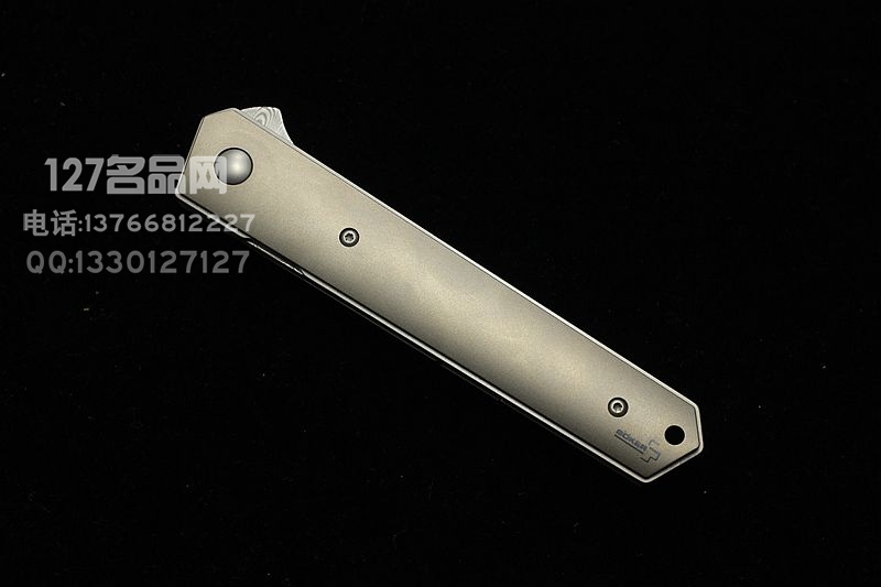 德国博克Boker Kwaiken 瑞粉大马士革快开折刀