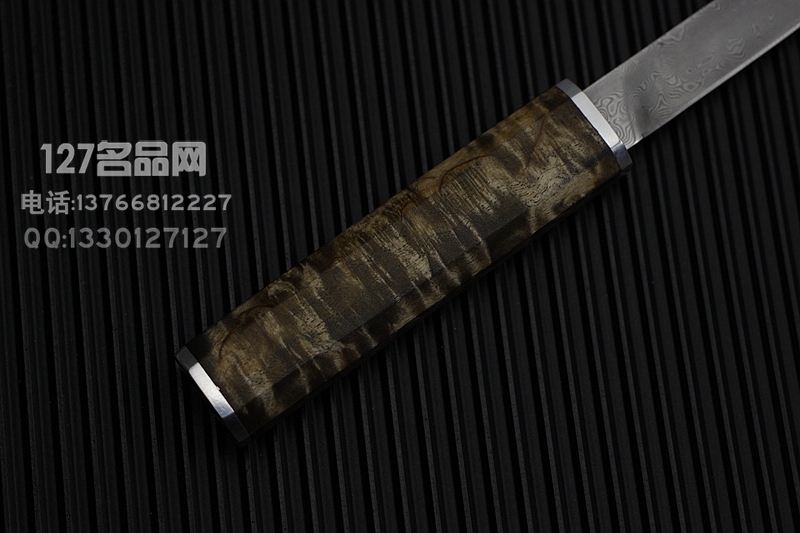俄罗斯A&R 卡累利阿桦树柄 开信刀大马士革钢
