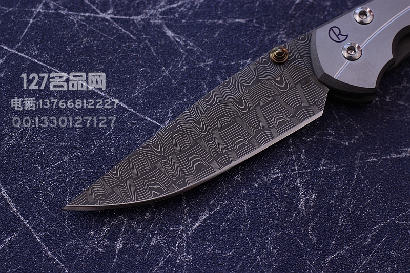 美国克里斯·里夫Chris Reeve小沙花篮雕花大马士革折刀