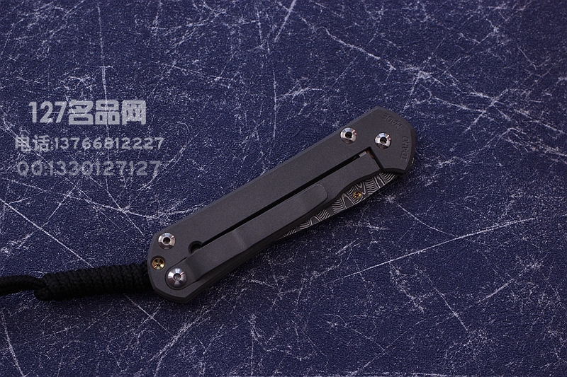 美国克里斯·里夫Chris Reeve小沙花篮雕花大马士革折刀