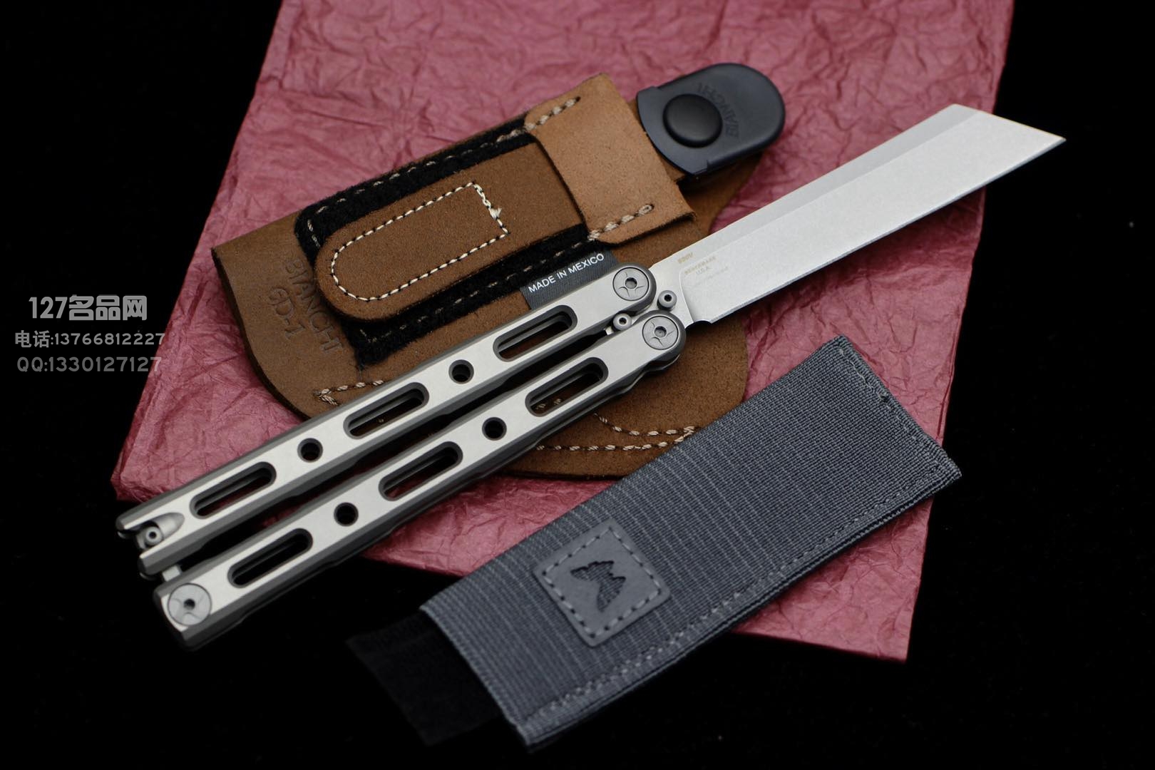 美国蝴蝶Benchmade 87钛柄蝴蝶甩刀 