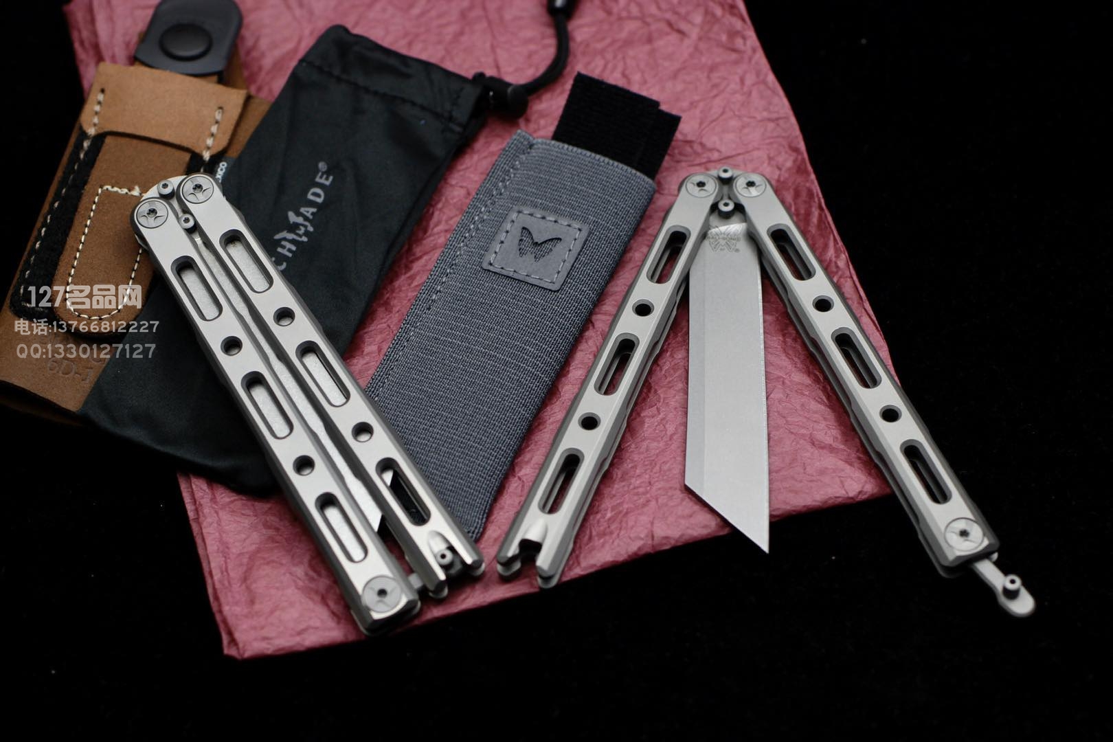 美国蝴蝶Benchmade 87钛柄蝴蝶甩刀 