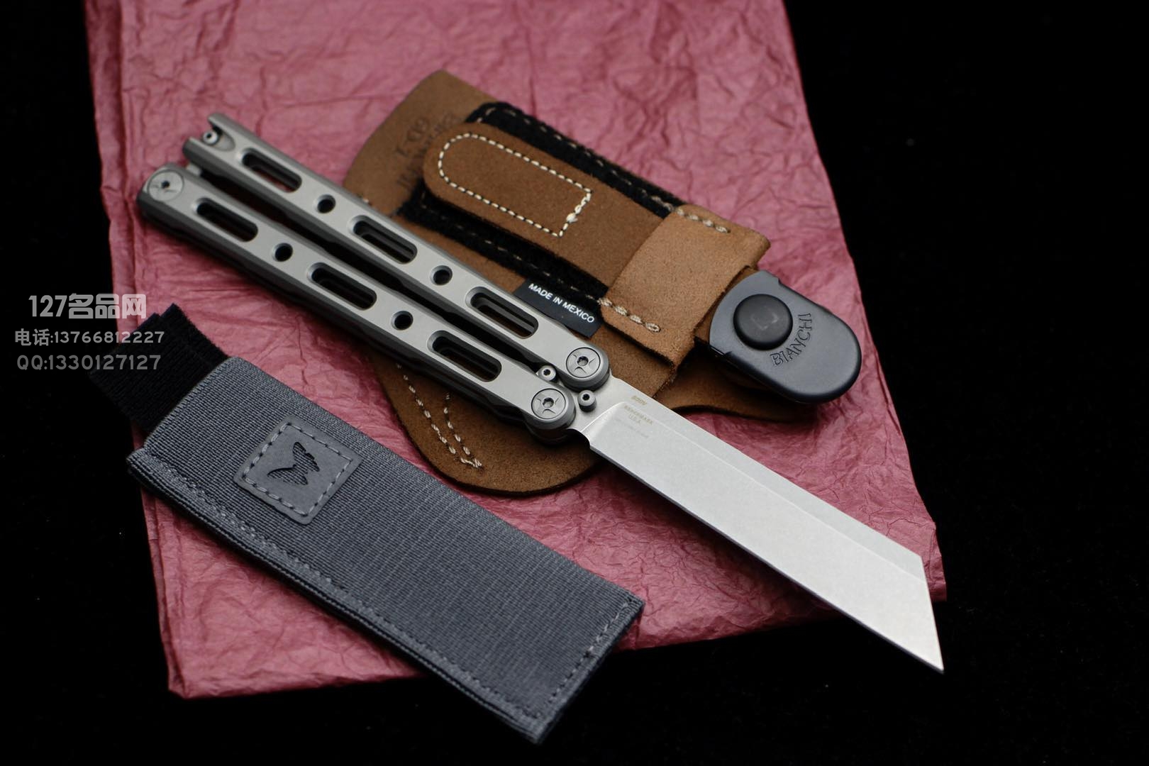 美国蝴蝶Benchmade 87钛柄蝴蝶甩刀 